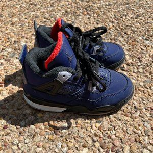 Air Jordan 4 Little kids size 9C Toddler NAVY/BLACK/RED